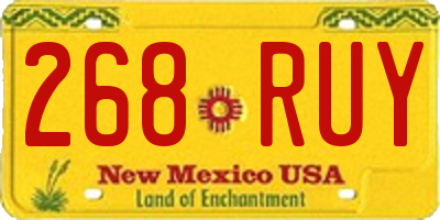 NM license plate 268RUY