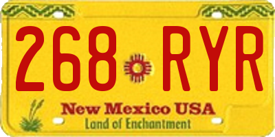 NM license plate 268RYR