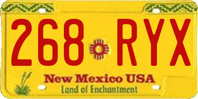 NM license plate 268RYX