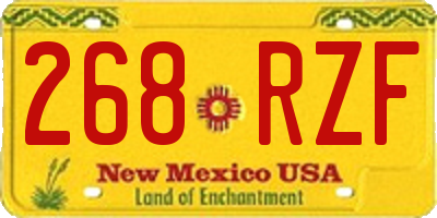 NM license plate 268RZF