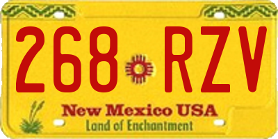 NM license plate 268RZV