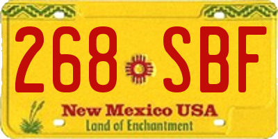 NM license plate 268SBF
