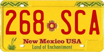 NM license plate 268SCA