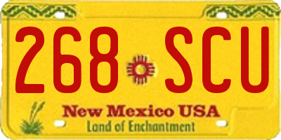 NM license plate 268SCU