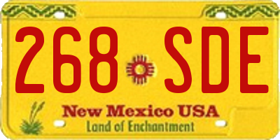 NM license plate 268SDE