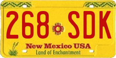NM license plate 268SDK