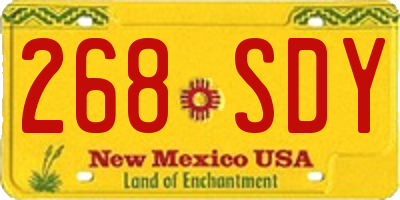 NM license plate 268SDY