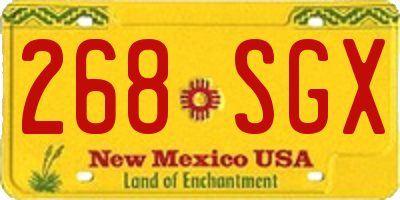 NM license plate 268SGX