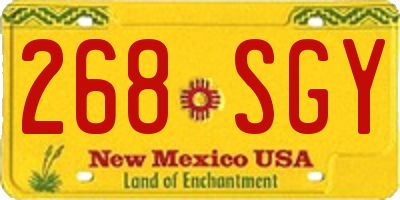NM license plate 268SGY