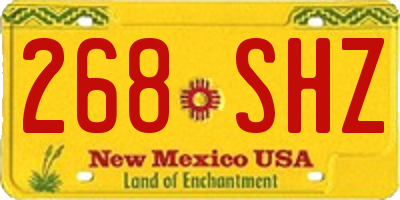 NM license plate 268SHZ