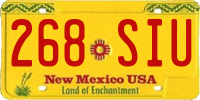 NM license plate 268SIU