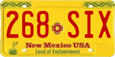 NM license plate 268SIX