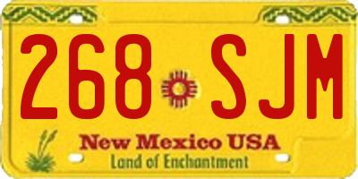 NM license plate 268SJM