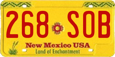 NM license plate 268SOB