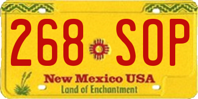 NM license plate 268SOP