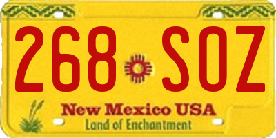 NM license plate 268SOZ