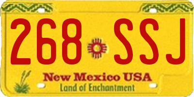 NM license plate 268SSJ