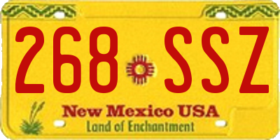 NM license plate 268SSZ
