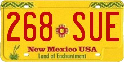 NM license plate 268SUE