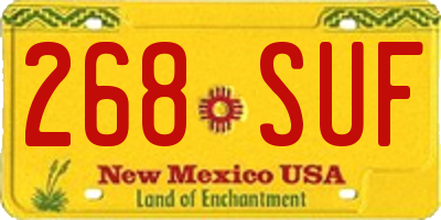 NM license plate 268SUF