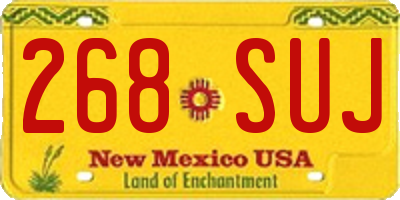 NM license plate 268SUJ