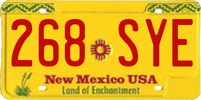 NM license plate 268SYE