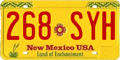 NM license plate 268SYH
