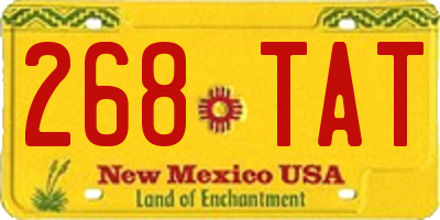NM license plate 268TAT