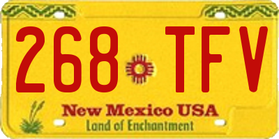 NM license plate 268TFV