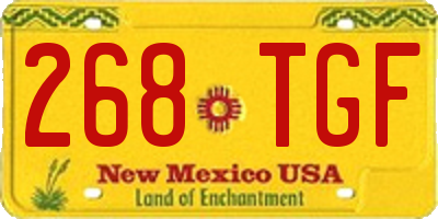 NM license plate 268TGF