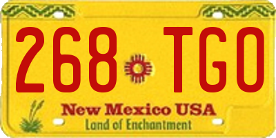 NM license plate 268TGO
