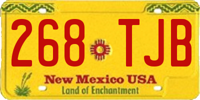 NM license plate 268TJB