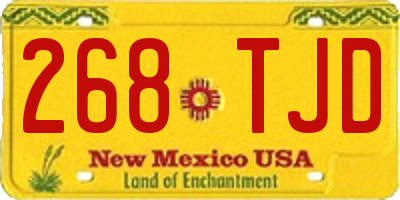 NM license plate 268TJD