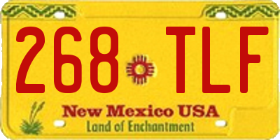 NM license plate 268TLF