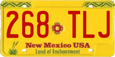 NM license plate 268TLJ