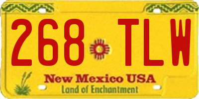 NM license plate 268TLW