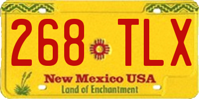 NM license plate 268TLX