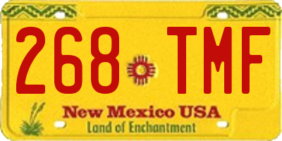 NM license plate 268TMF