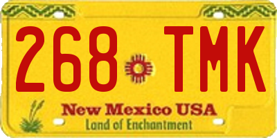 NM license plate 268TMK
