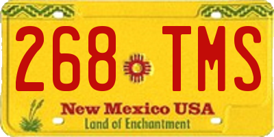 NM license plate 268TMS