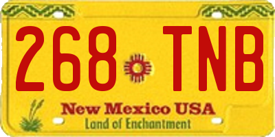 NM license plate 268TNB