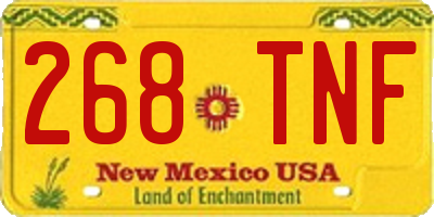 NM license plate 268TNF
