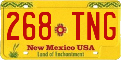 NM license plate 268TNG