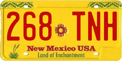 NM license plate 268TNH