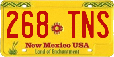 NM license plate 268TNS