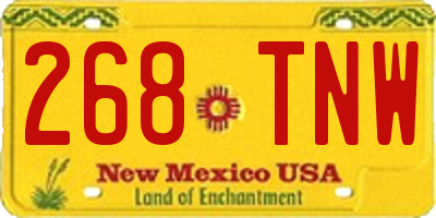 NM license plate 268TNW