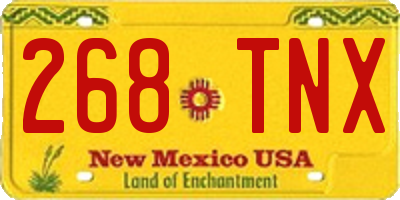 NM license plate 268TNX