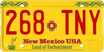 NM license plate 268TNY