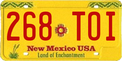 NM license plate 268TOI