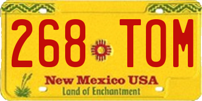 NM license plate 268TOM
